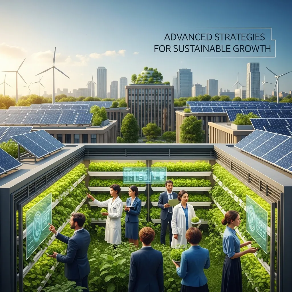 Conceptual graphic showing sustainable growth driven by advanced marketing strategies and performance optimization