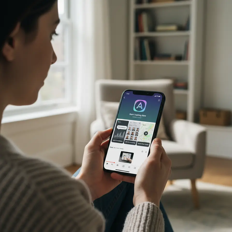 Compelling Visual Assets and Conversion Tactics – a polished mobile App Store listing featuring a bold, distinctive app icon at the top, a series of annotated screenshots with clear calls-to-action (‘Start Tracking Now’, ‘Join the Community’), and a short preview video thumbnail illustrating core user flows in action.